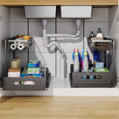Space Saving Double Tier Under Sink Storage