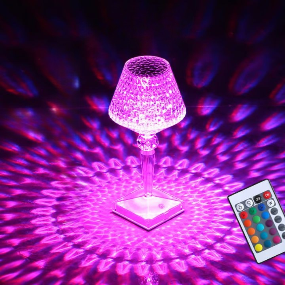 Elegant Crystal Cordless Table Lamp with Touch Control – 16 Color Options for Bedside and Bedroom Décor 3