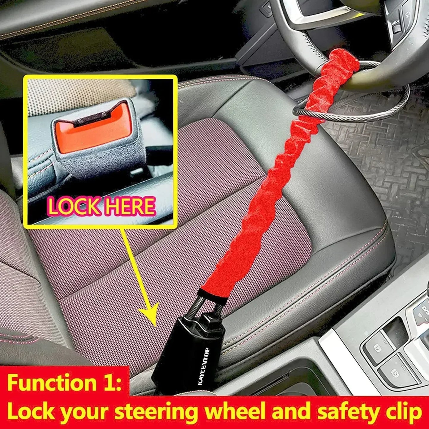 Anti Theft Car Steering Wheel Lock with Belt