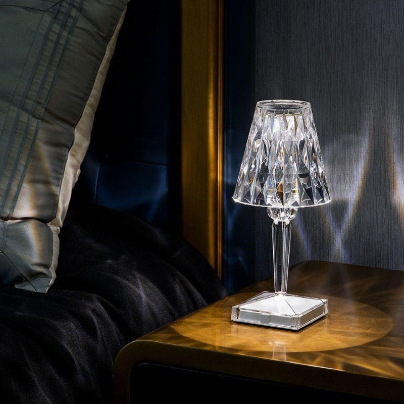 Sleek Glass Desk Lamp with Sensor Switch