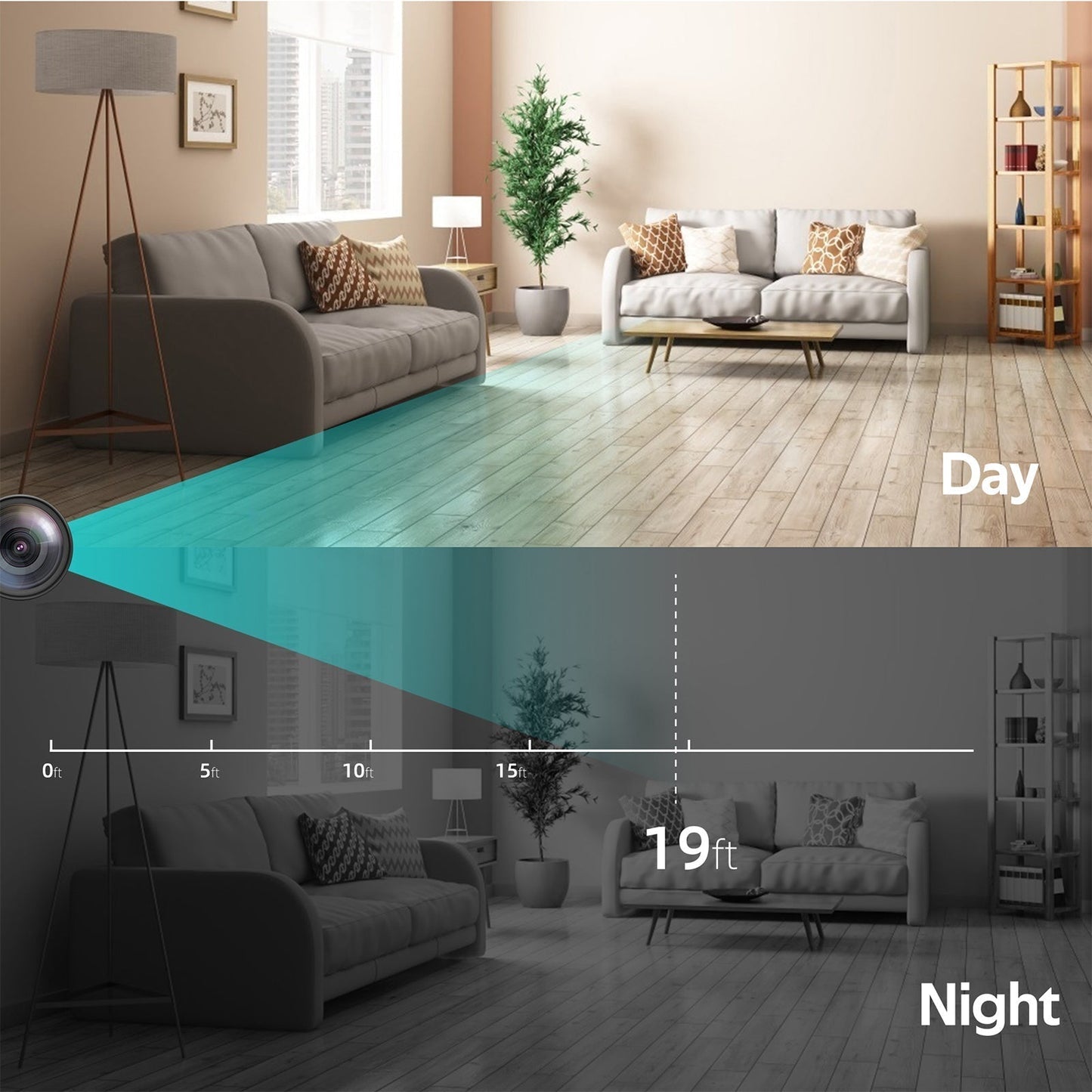 HD Spy Clock with Fast Wireless Charging and Motion Alert