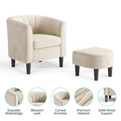 Comfortable Armchair with Storage Stool