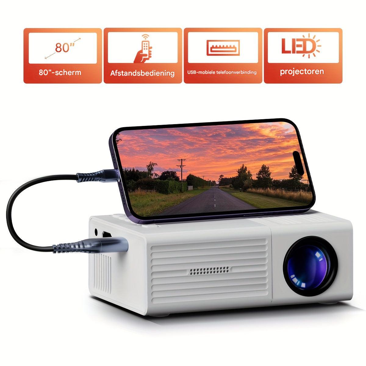 Compact 3000 Lumen Portable HD Projector