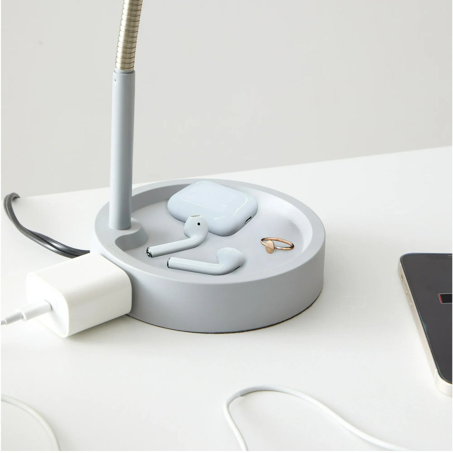 LED Office Lamp with USB Port and Power Outlet