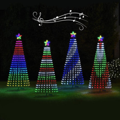 Colorful Outdoor Animated Christmas Tree Light Display