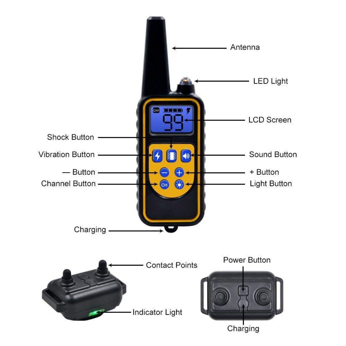 Waterproof Rechargeable Dog Shock Collar