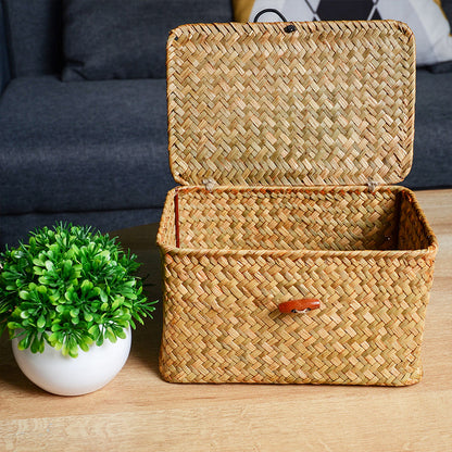 Stylish Wicker Storage Box Rectangular Container