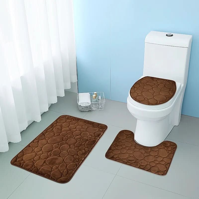 Plush 3-Piece Bathroom Rug Set – Gentle Microfiber Mats - Pexav