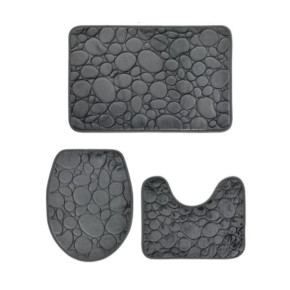 3-Piece Non-Slip Bathroom Mat Set – Soft Microfiber Bath Rugs with Modern Stripe Design, Absorbent and Machine Washable 7