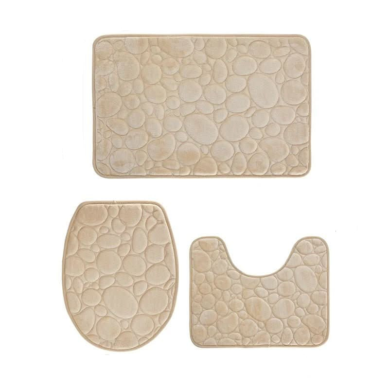 3-Piece Non-Slip Bathroom Mat Set – Soft Microfiber Bath Rugs with Modern Stripe Design, Absorbent and Machine Washable 8