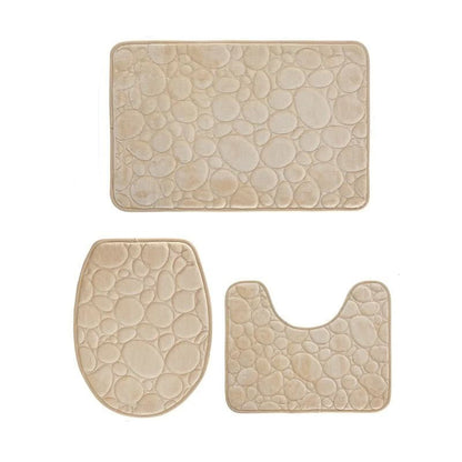 3-Piece Non-Slip Bathroom Mat Set – Soft Microfiber Bath Rugs with Modern Stripe Design, Absorbent and Machine Washable 8