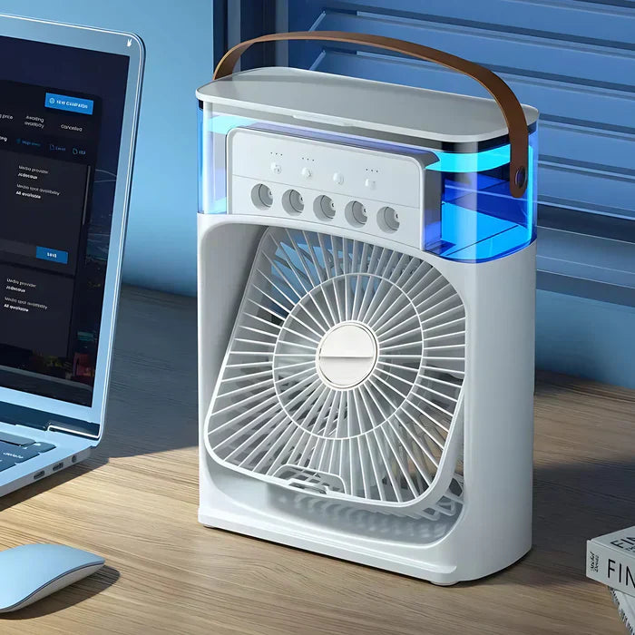 Compact 3-in-1 Fan with Color Changing LED Light - Pexav