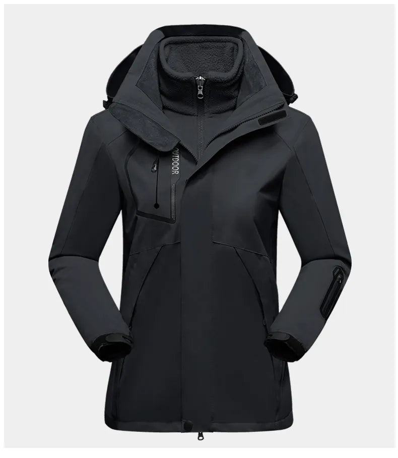 Waterproof 3-in-1 Ladies Outdoor Jacket - Pexav