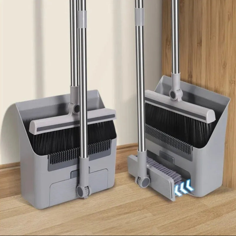 Compact Broom and Dustpan Set with Soft Brush - Pexav