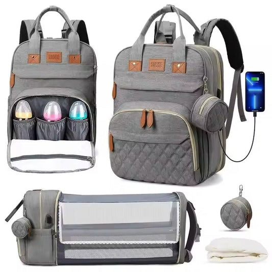 Practical Baby Backpack Diaper Bag with Changing Pad & Charger - Pexav