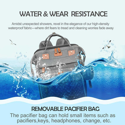 3-in-1 Diaper Bag Backpack with Foldable Baby Bed & USB Charging Port – Waterproof Travel Bag with Changing Station