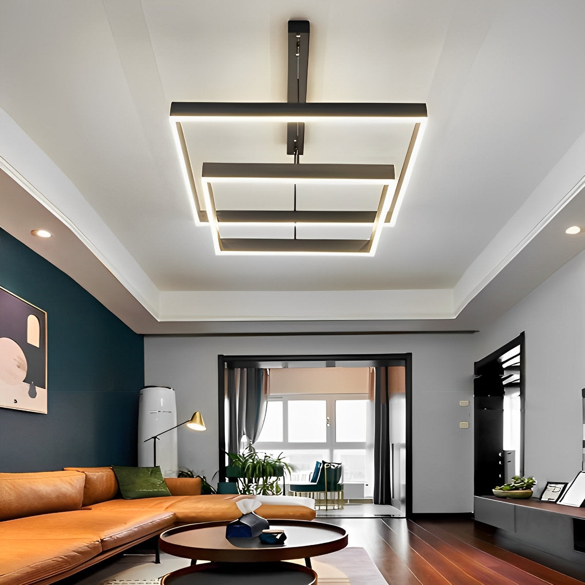 Stylish Dimmable LED Black Ceiling Light with Remote