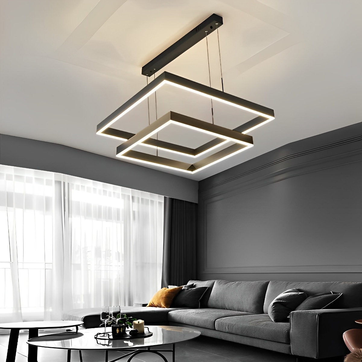 Stylish Dimmable LED Black Ceiling Light with Remote