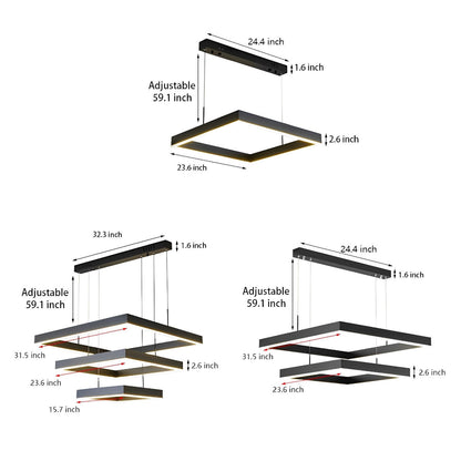 Stylish Dimmable LED Black Ceiling Light with Remote