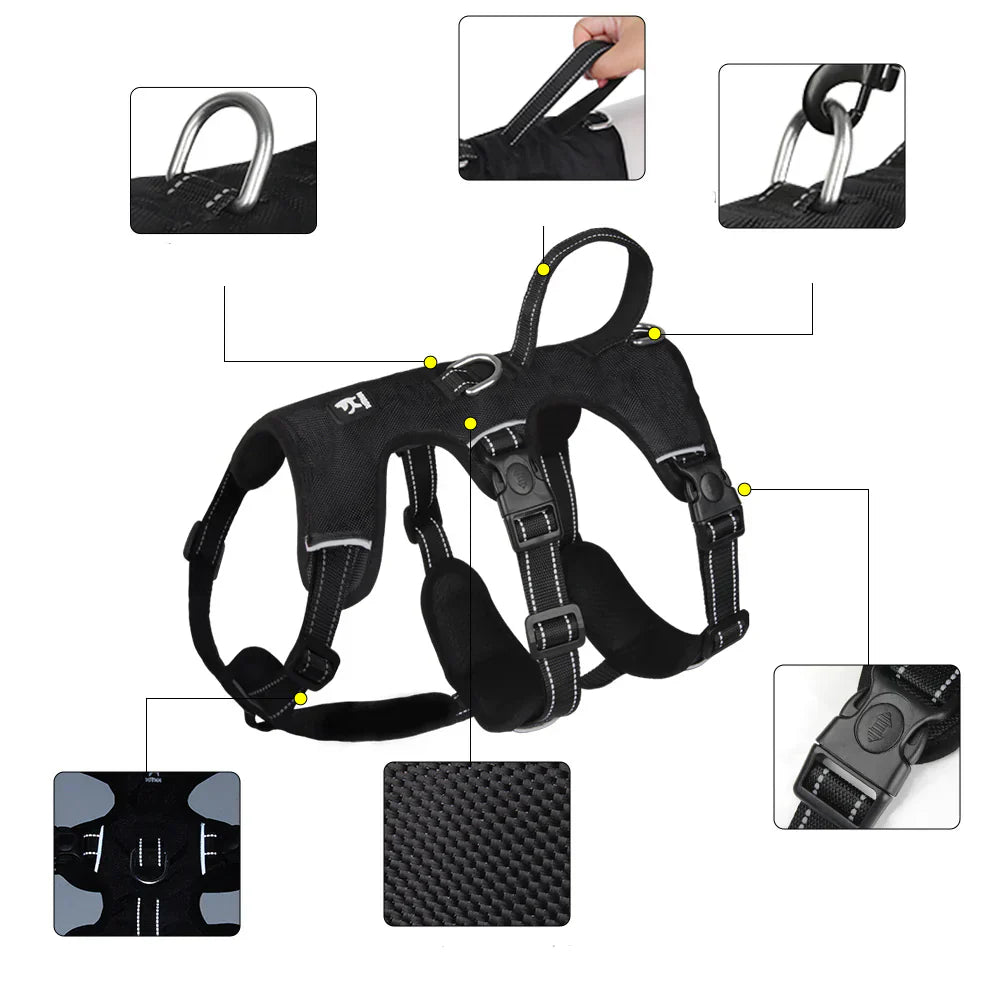 SafeWalk Padded - Reflective No-Pull Dog Vest with Control Handle