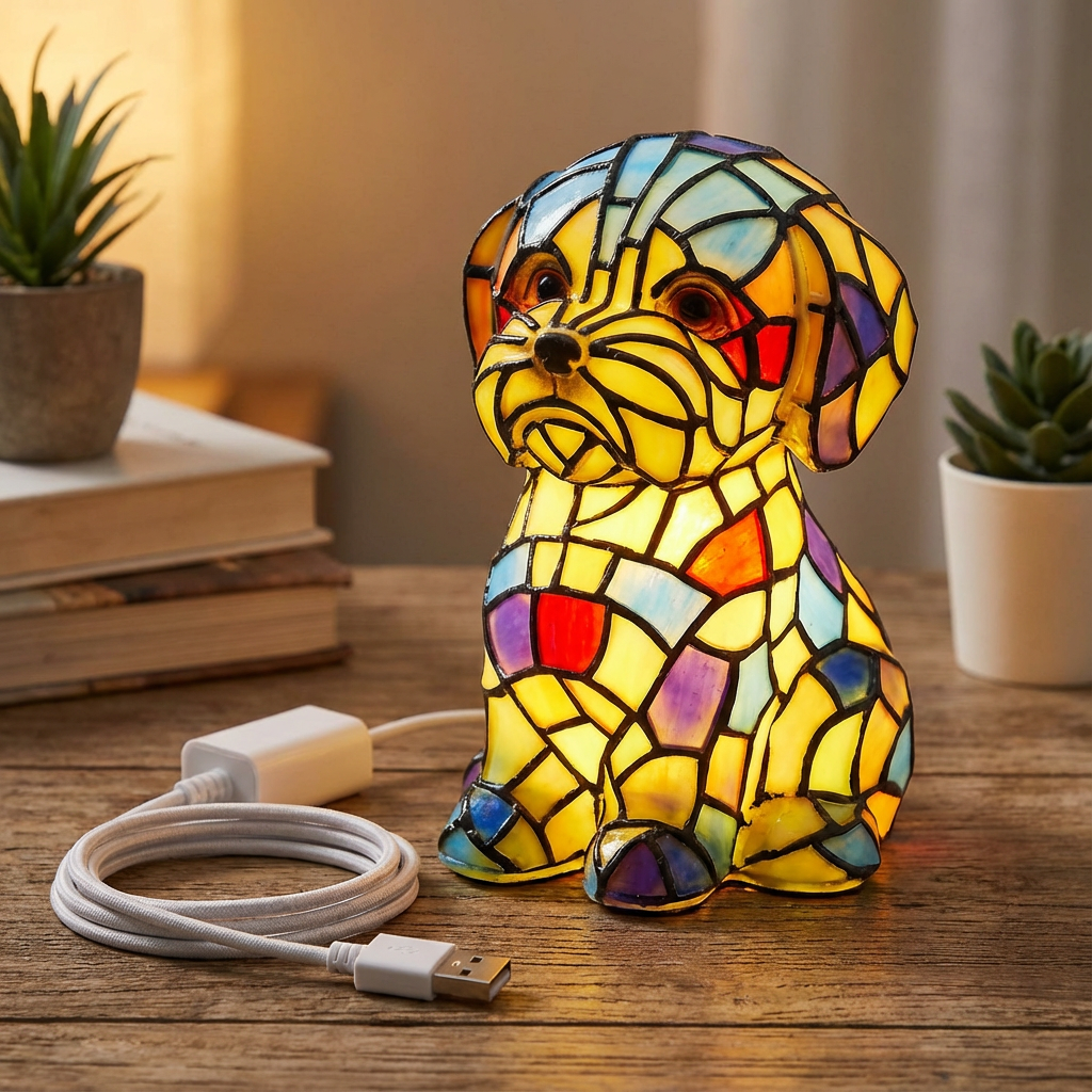 Colorful Resin Table Lamp with Soft Warm Glow - Pexav