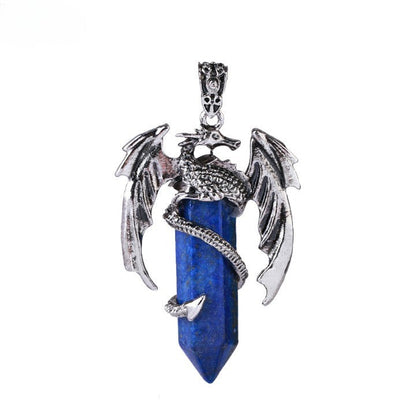 Unique Gemstone Dragon Pendant Necklace