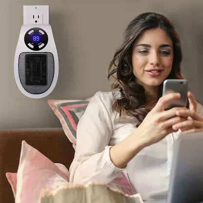 350W Electric Wall Heater with Remote Control and LED Display – 180° Rotatable Plug for Indoor Use 2