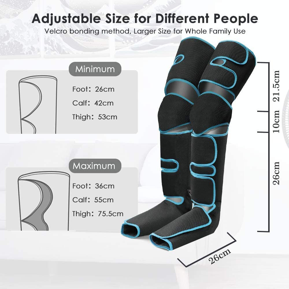 Comfortable Leg Massager with Adjustable Air Compression