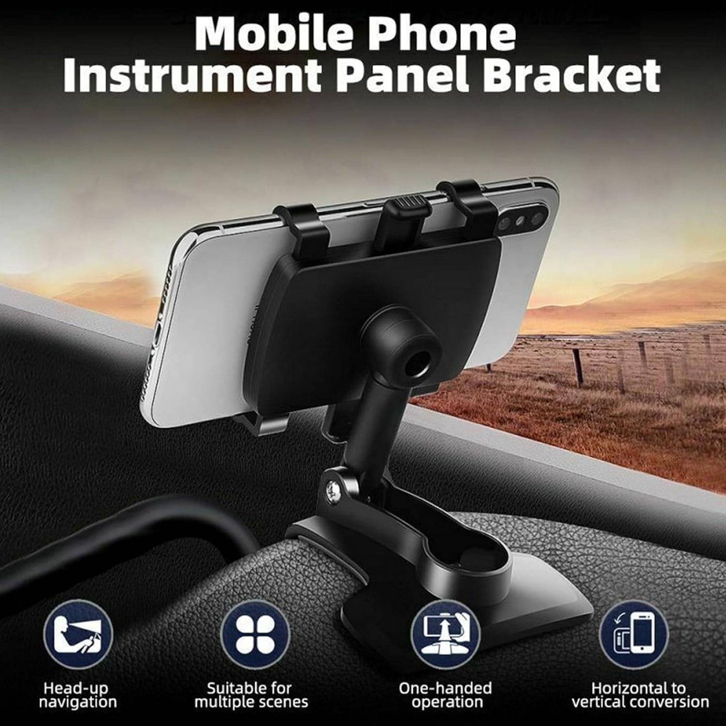 360 Degree Rotation Dashboard Phone Holder, Multipurpose Car Smartphones Mount Cell Mount Stand Suitable for 4 to 7 inch