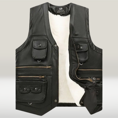 Summer Biker Leather Vest - Pexav