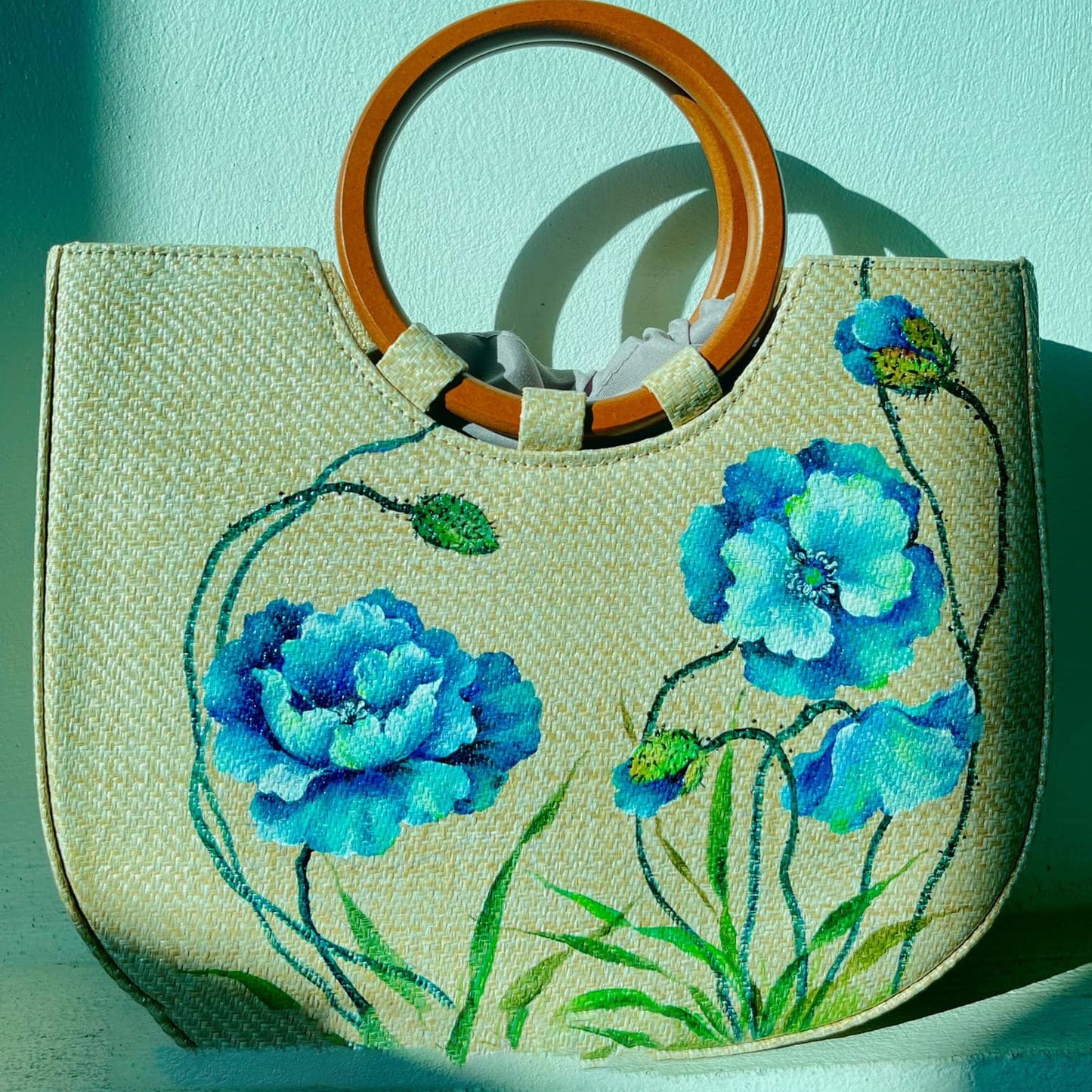 Colorful Handwoven Natural Straw Tote - Pexav