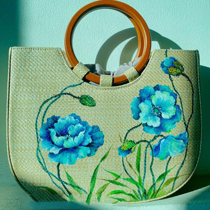 Colorful Handwoven Natural Straw Tote - Pexav