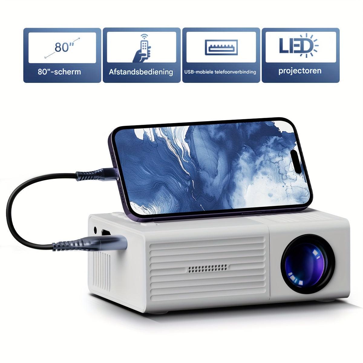 Compact 3000 Lumen Portable HD Projector