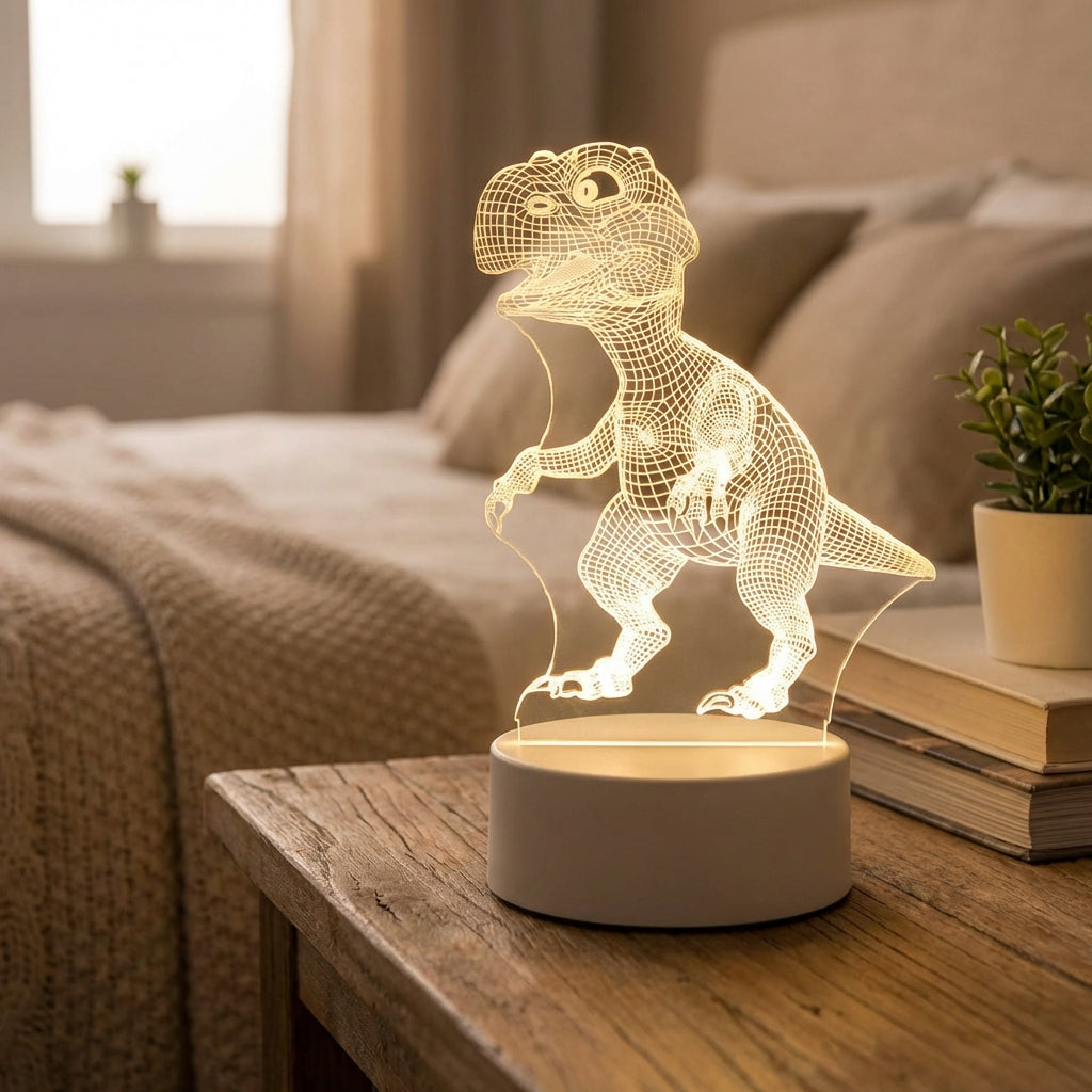 Colorful 3D Dinosaur Table Lamp - Pexav