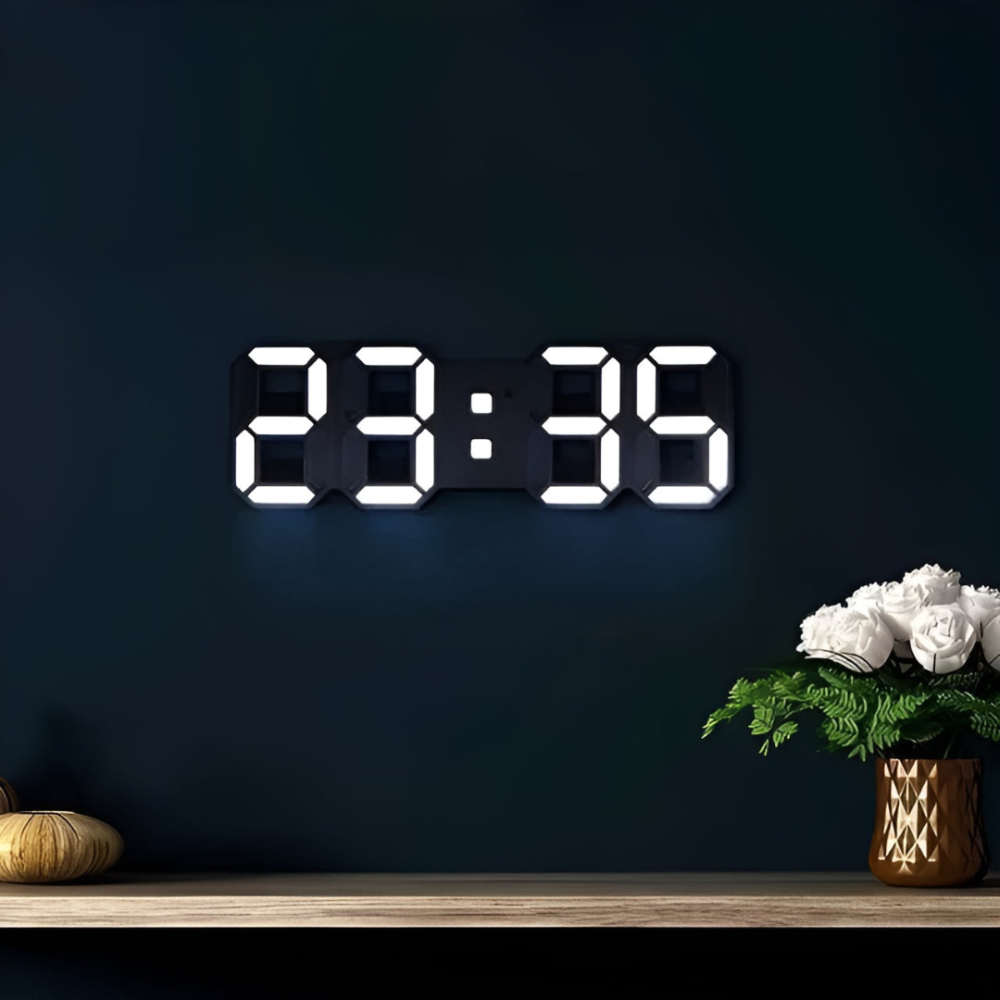 Big LED Nightlight Wall Clock with Dimmer Function