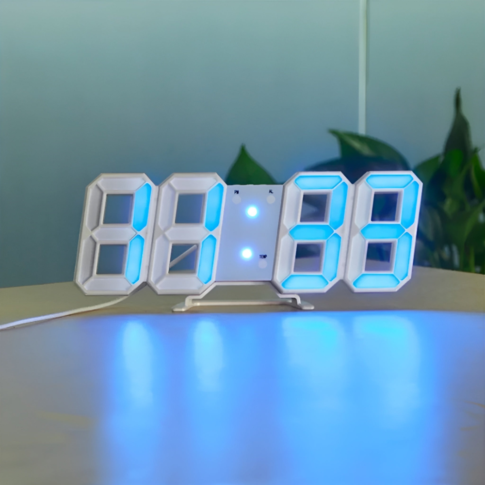 Modern 3D LED Nightlight Wall Clock