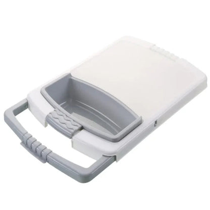 Space Saving Kitchen Cutting Board with Built-in Tray
