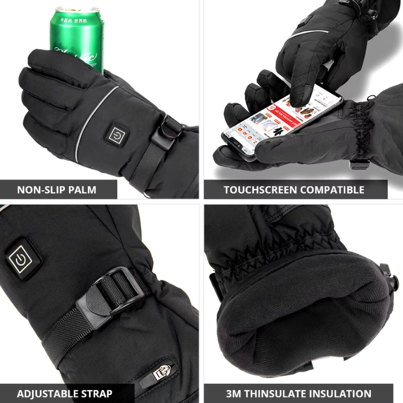 Warm Waterproof Gloves for Skiing and Outdoor Use
