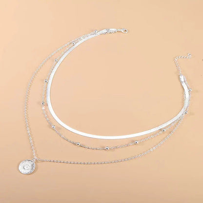 Three Tier Sterling Silver Chain Necklace