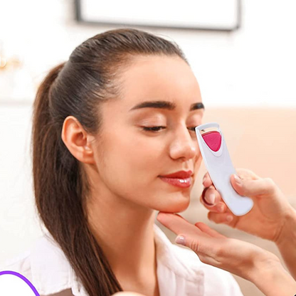 Compact Heated Eyelash Curler and Mascara Tool