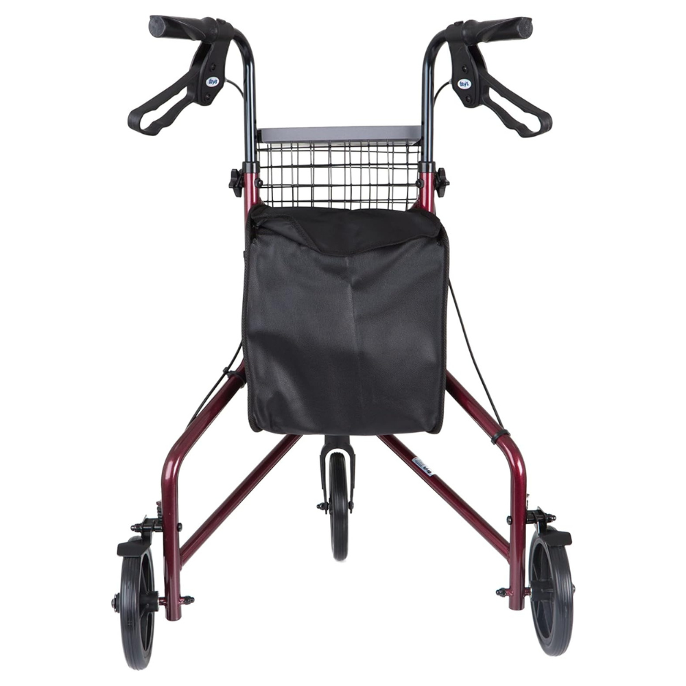 Compact 3 Wheel Folding Walker with Storage Basket