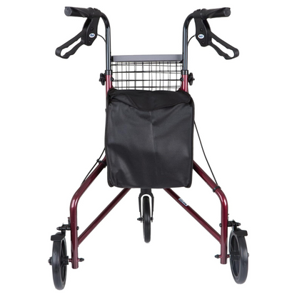 Compact 3 Wheel Folding Walker with Storage Basket