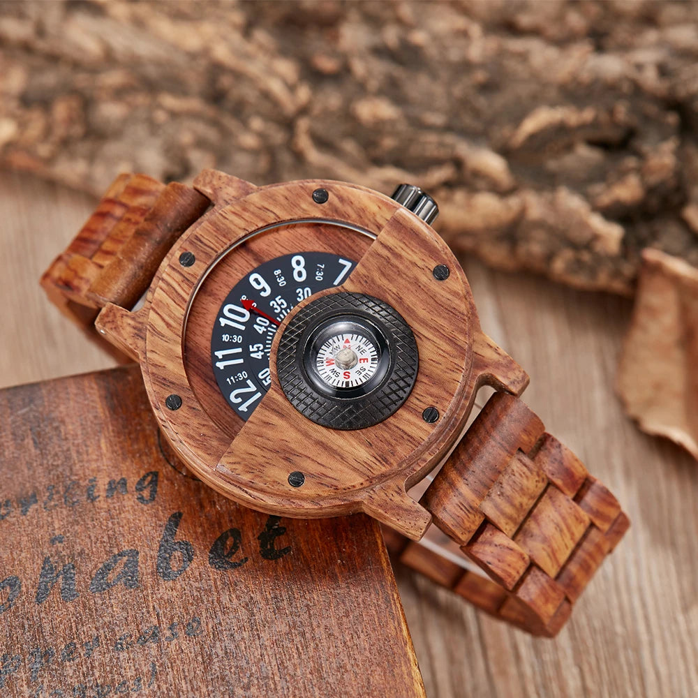 Unique Handcrafted Wooden Timepiece - Pexav