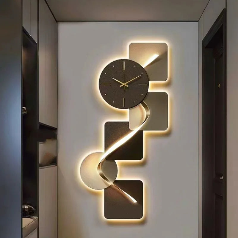 Unique Wooden Contemporary LED Wall Clock