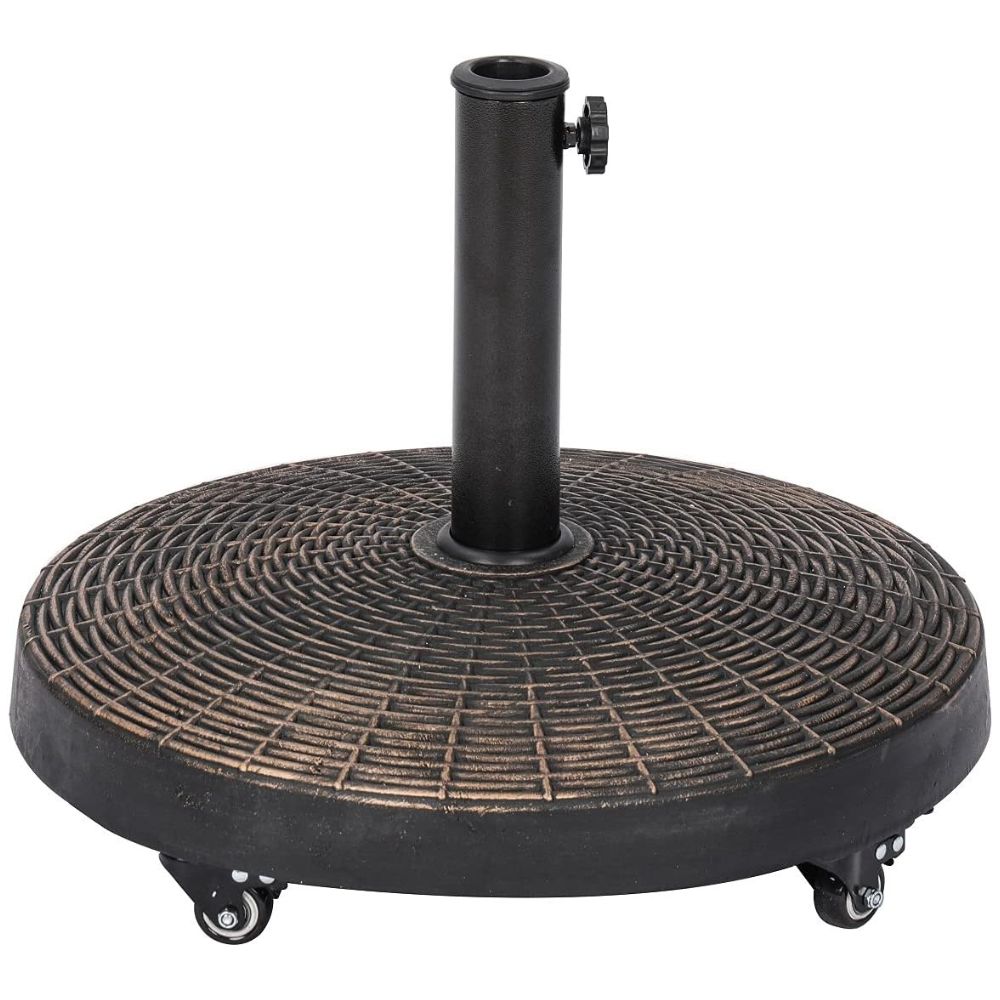 Sturdy Garden Umbrella Stand with Rolling Wheels