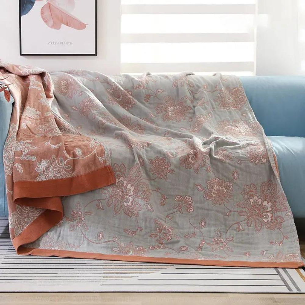Soft Floral Blanket Airy Thin Design