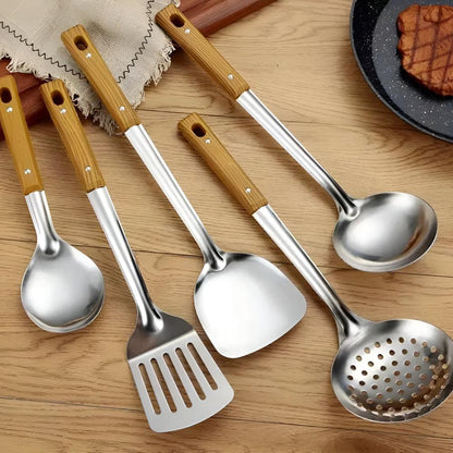 Premium Kitchen Utensil Set with Wooden Handle