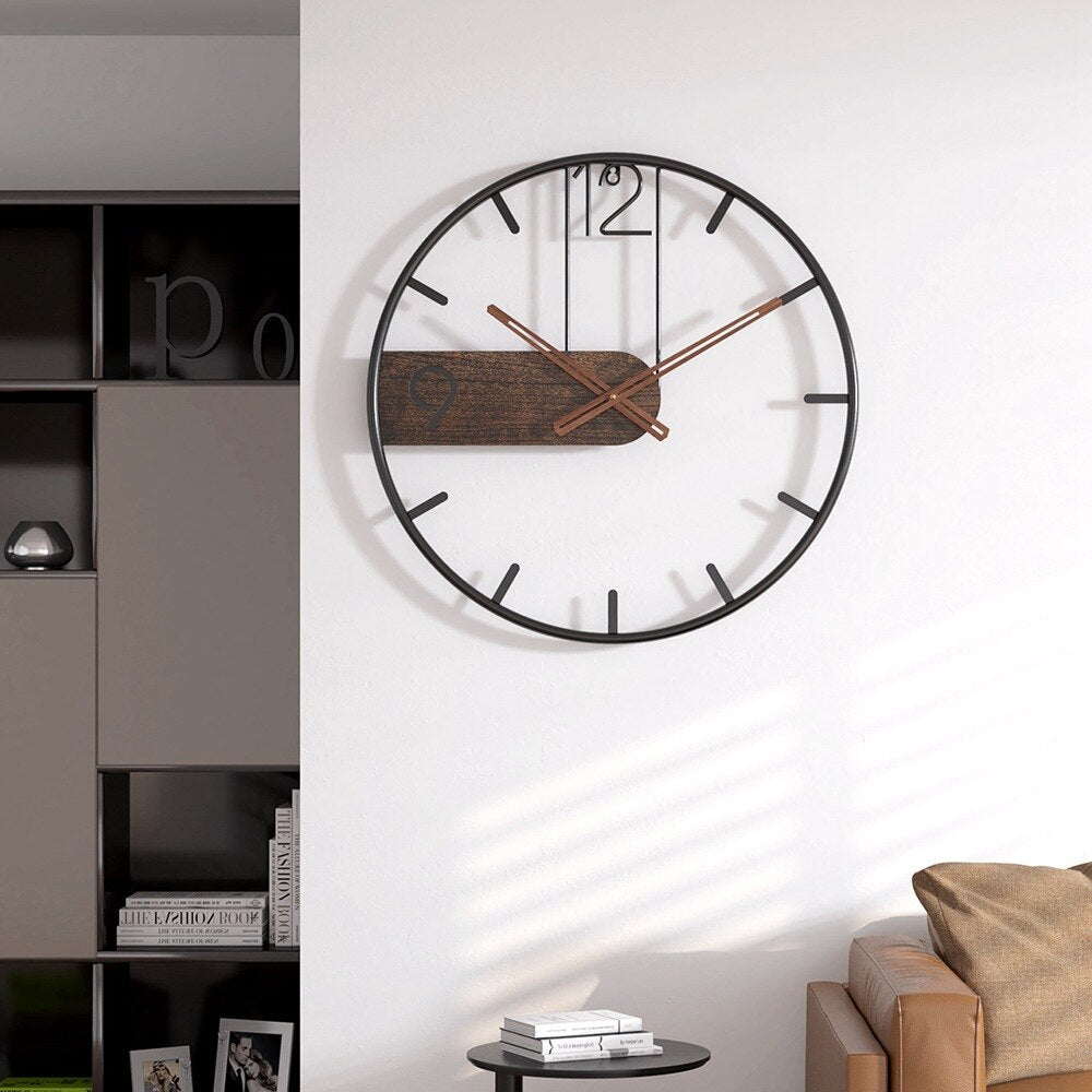 Stylish Wooden Wall Clock - Quiet Contemporary Home Decor