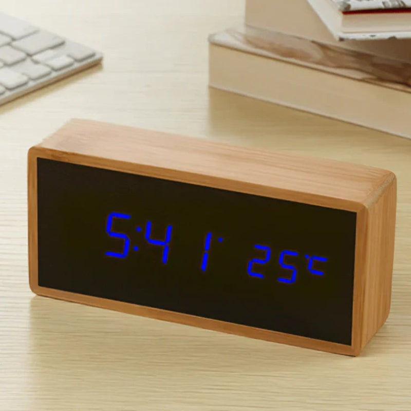 Clear LED Clock Radio with Mirror Face