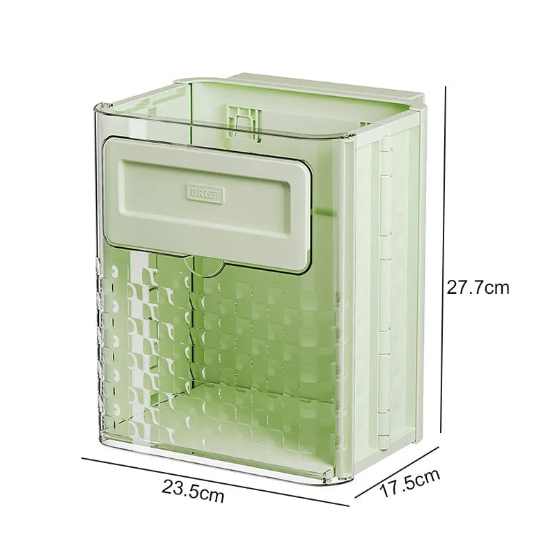 Wall Mount Foldable Compact Trash Can